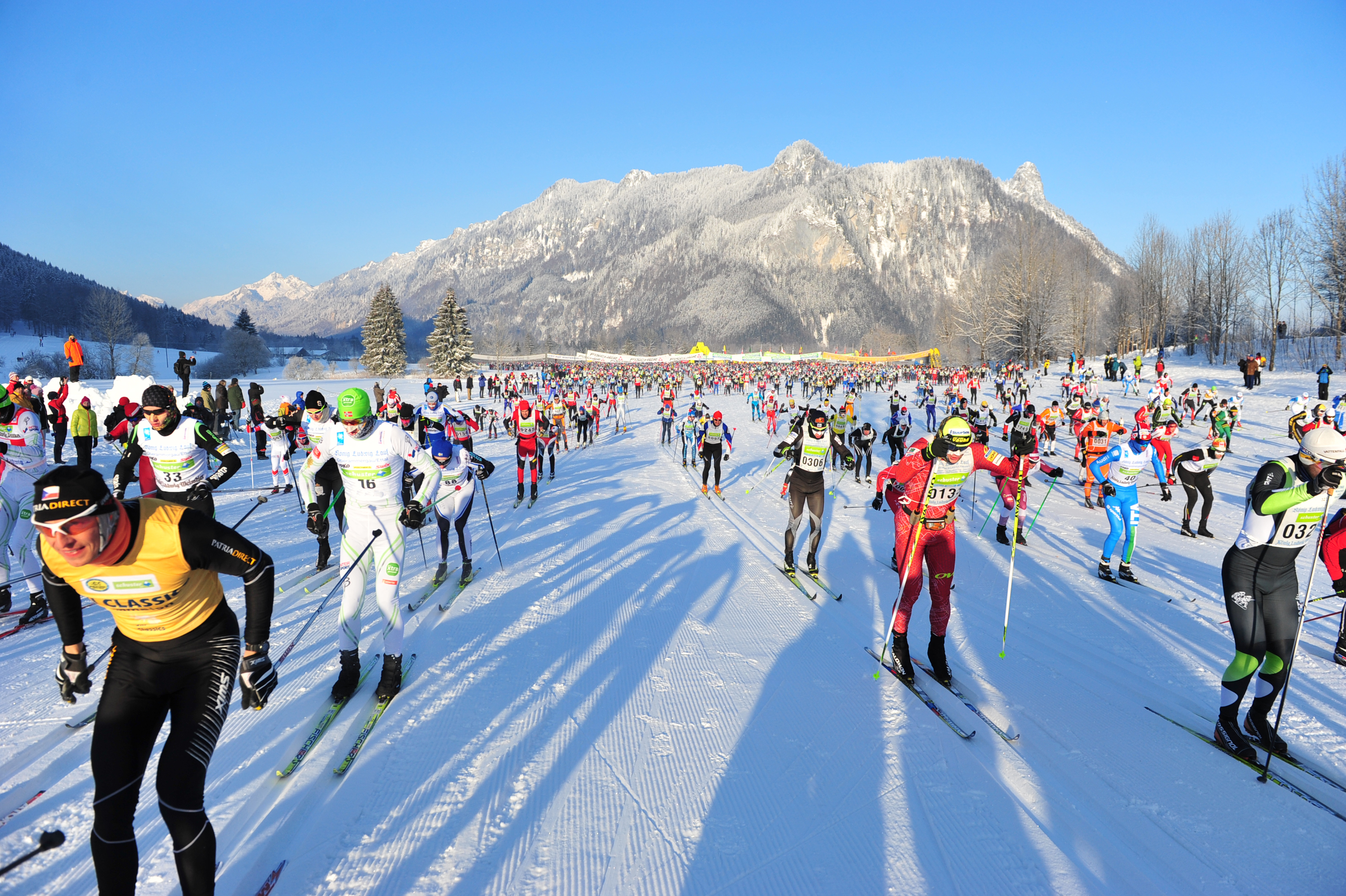 Skimarathon bei perfekten Wetterbedingungen - Schnee, Sonne und gute Sicht